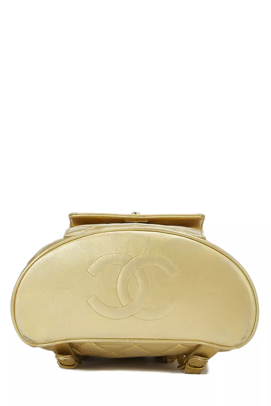 Gold Metallic Lambskin Classic Backpack Mini, , large image number 4