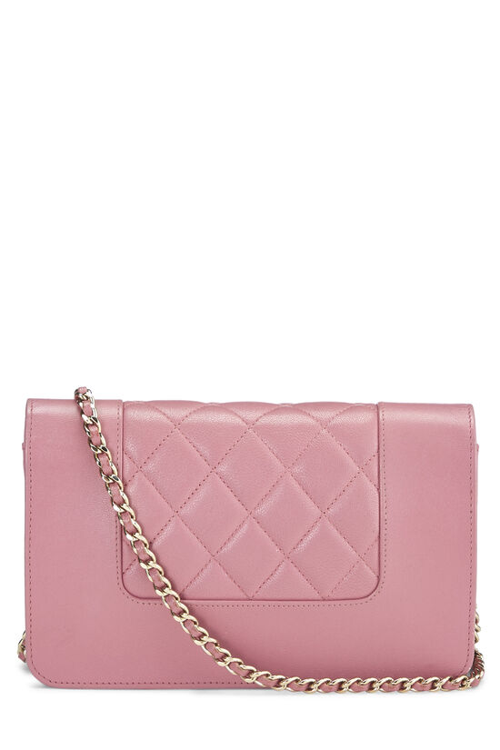 Pink Quilted Calfskin Mademoiselle Wallet On Chain (WOC)