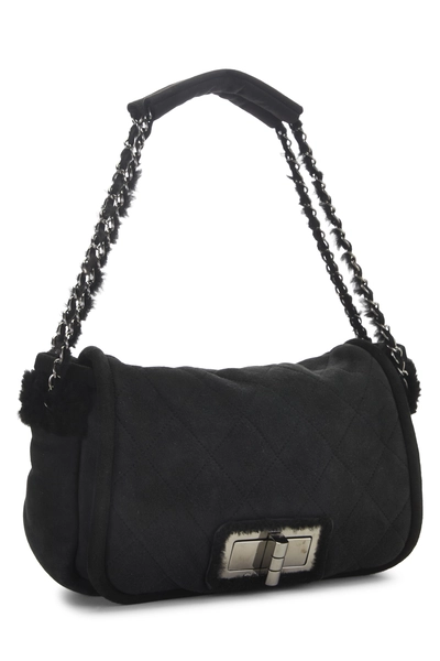 Chanel Black Mouton Mademoiselle Lock Shoulder Bag — photo 2