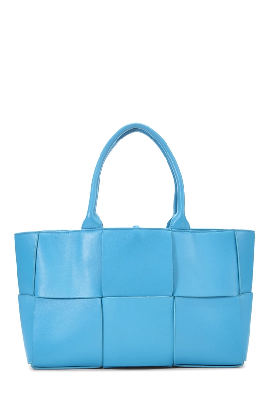 Blue Calfskin Maxi Intrecciato Arco Tote Small, , large image number 3