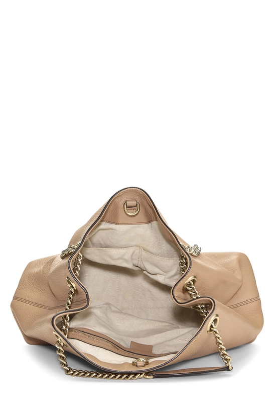 Beige Leather Soho Chain Tote, , large image number 5
