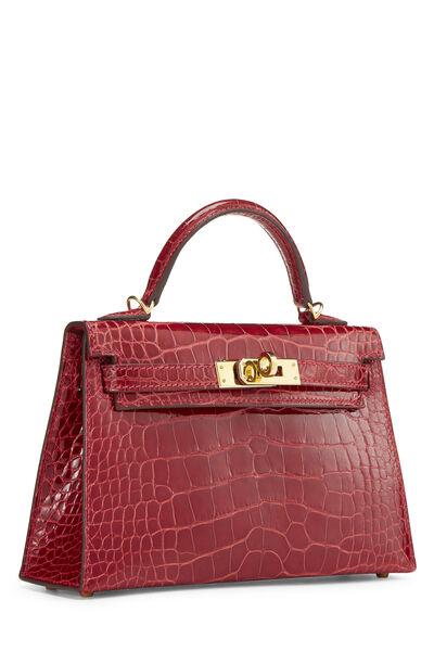 Hermes Rouge Vif Red Gold Ostrich Sellier Kelly 25 Handbag Bag