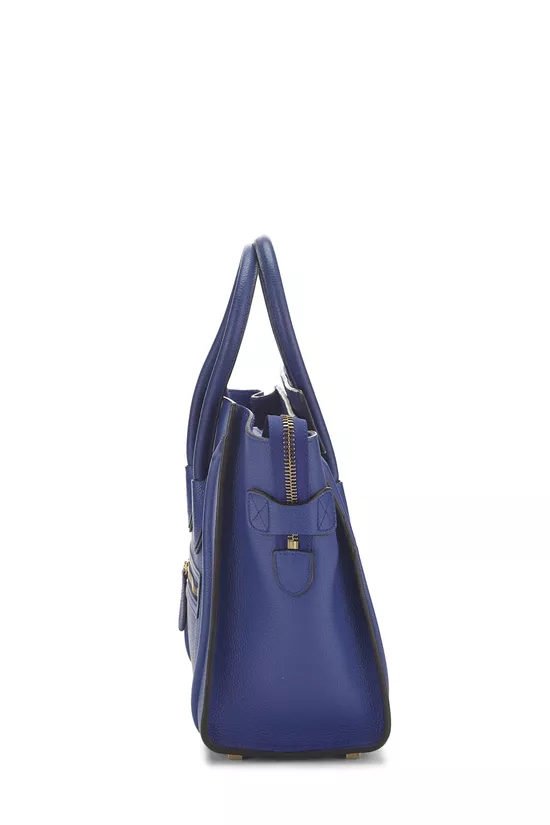 Blue Drummed Calfskin Luggage Micro, , large image number 2
