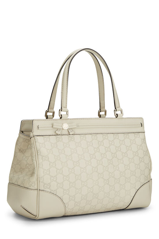 White Guccissima Mayfair Double Tote, , large image number 1