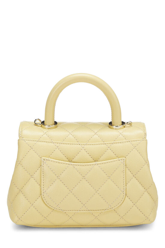 Yellow Quilted Caviar Coco Handle Bag Mini, , large image number 5