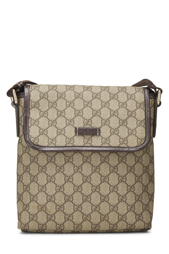 Brown GG Supreme Canvas Flap Messenger Bag Small, , large image number 0