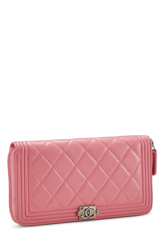 Pink Quilted Lambskin Boy Wallet, , large image number 3