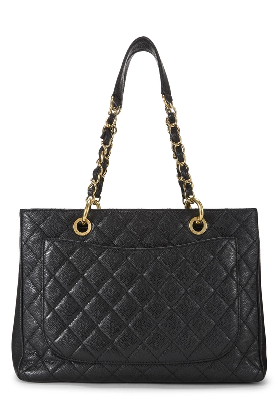 Black Quilted Caviar Grand Shopping Tote (GST), , large image number 3