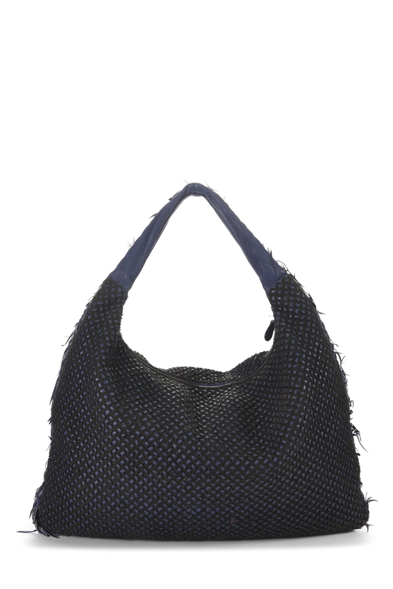 Blue Intrecciato Ponza Veneta Hobo Large, , large image number 3