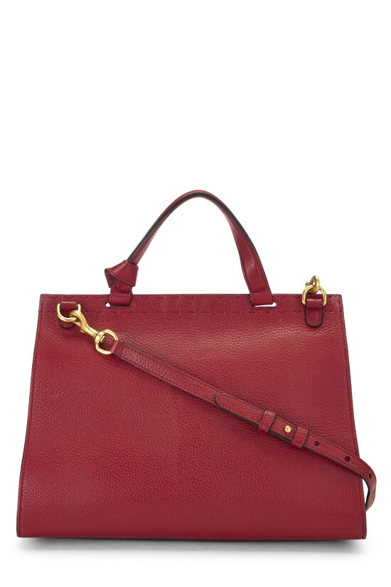Red Leather GG Marmont Top Handle Flap Bag Small, , large image number 3