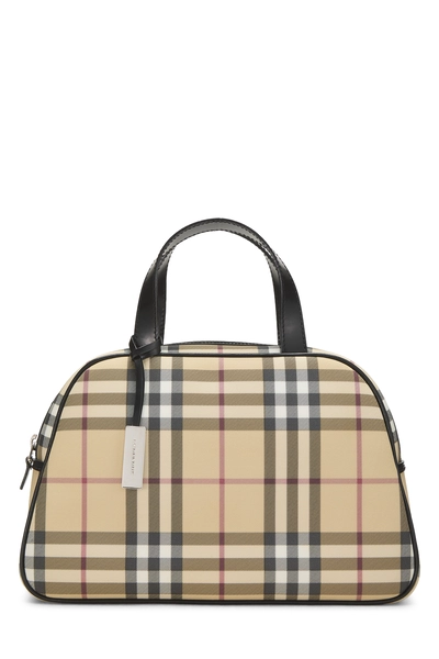 Black Check Bowler Handbag Small