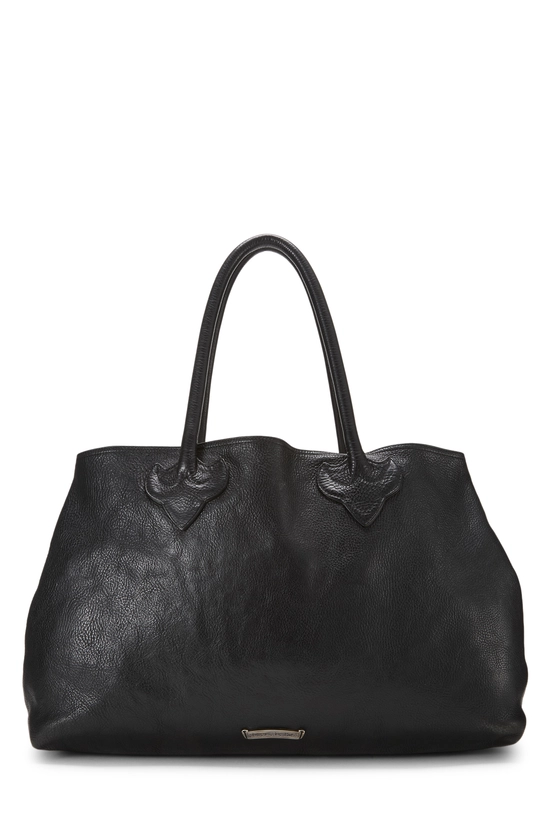 Black Leather 3 Crosses Patch Tote, , large image number 3