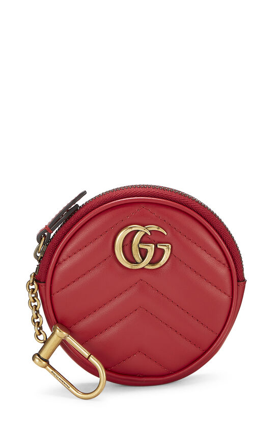 Red Leather GG Marmont Coin Purse, , large image number 1