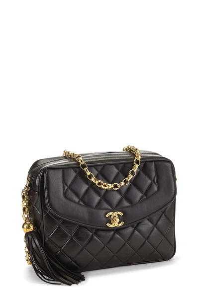 Black Lambskin Pocket Camera Bag Medium, , large