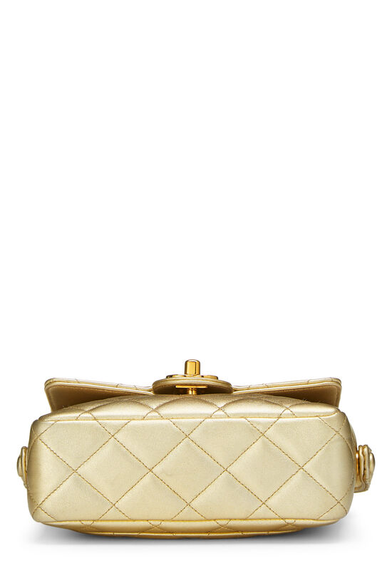 Gold Quilted Lambskin Handbag Mini, , large image number 4
