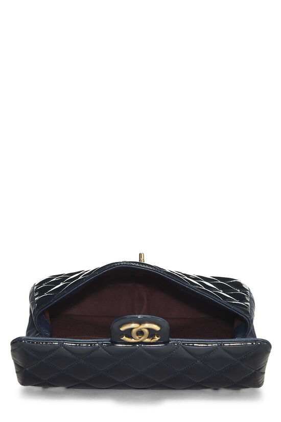 Chanel Navy Quilted Patent Leather 