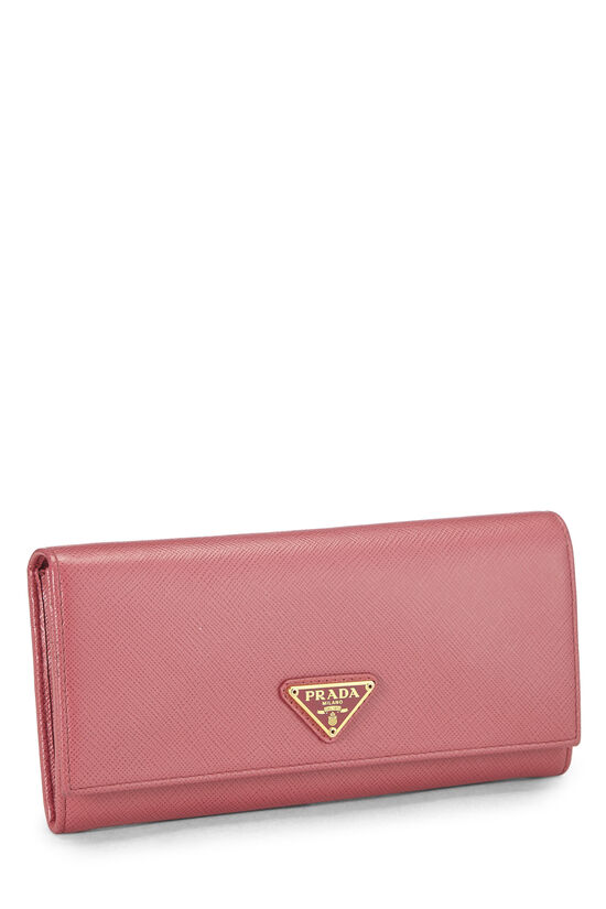 Pink Saffiano Continental Wallet, , large image number 1