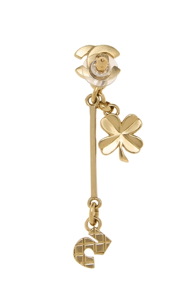 Gold No.5 Dangle Earring, , large