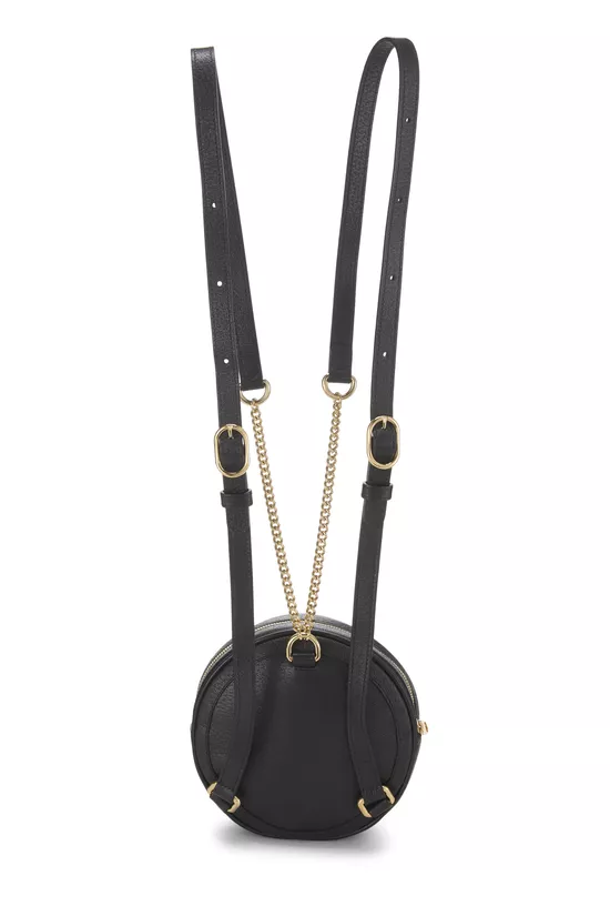 Black Leather Ophidia Backpack Mini, , large image number 3