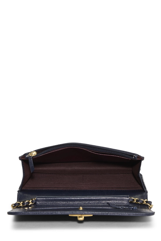 Navy Quilted Calfskin Mademoiselle Wallet On Chain (WOC), , large image number 5