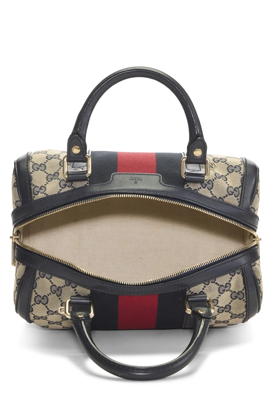 Navy GG Canvas Web Boston Handbag Small, , large image number 5