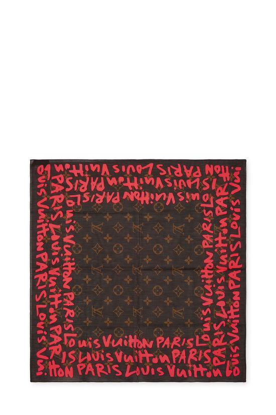 Stephen Sprouse x Louis Vuitton Pink Monogram Graffiti Cotton Scarf PM, , large image number 0