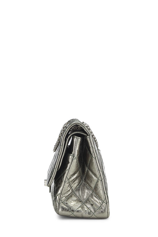 Chanel Dark Silver Chain Me Around 2.55 Medium Classic Flap Bag