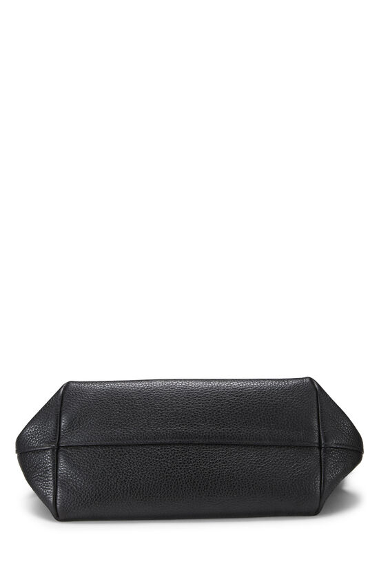 Black Vitello Daino Convertible Zip Handbag Small, , large image number 4