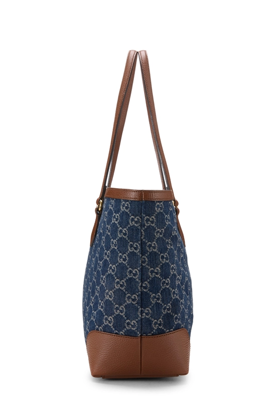 Navy GG Denim Ophidia Tote Medium, , large image number 2