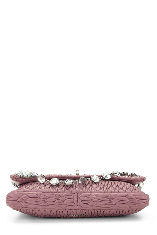 Purple Nappa Crystal Flap Shoulder Bag, , large image number 4