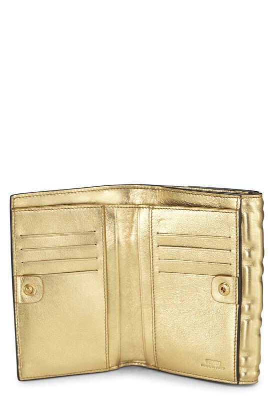 Gold Zucca Embossed Compact Wallet, , large image number 3