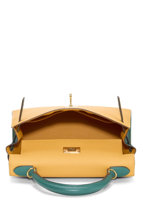 Jaune d'or & Menthe Epsom Horseshoe Kelly Sellier 28, , large image number 5