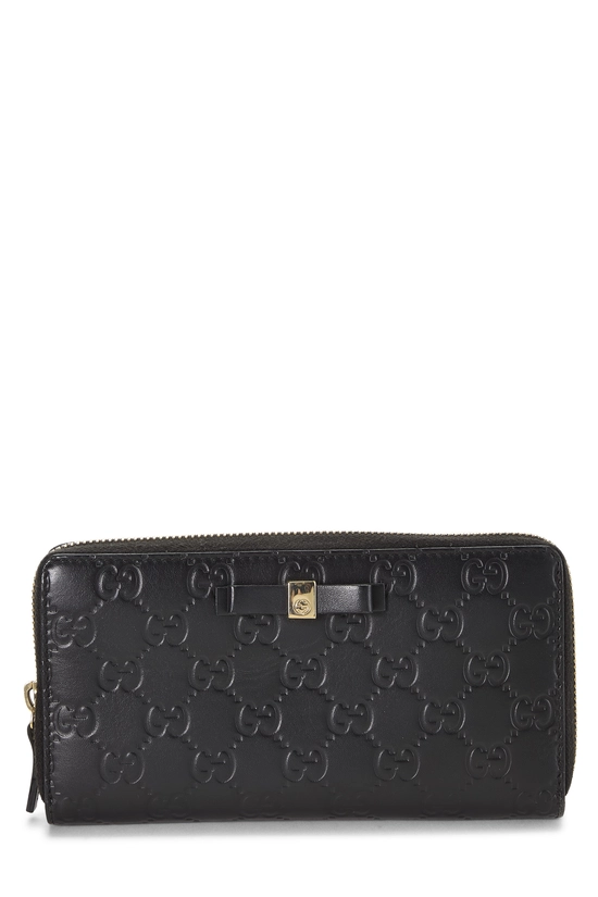 Black Guccissima Bow Wallet, , large image number 0