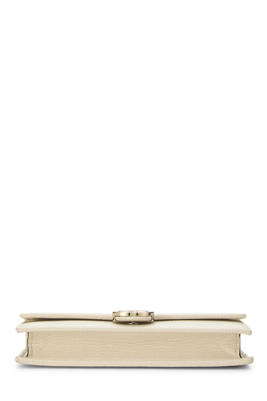 Cream Leather Interlocking Wallet On Chain (WOC) Small, , large image number 4