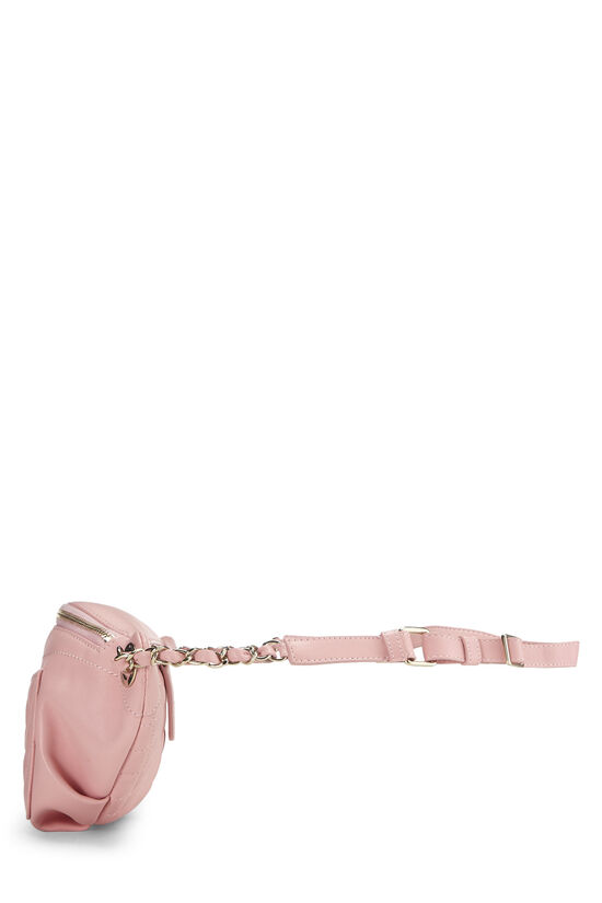 Pink Quilted Lambskin Belt Bag