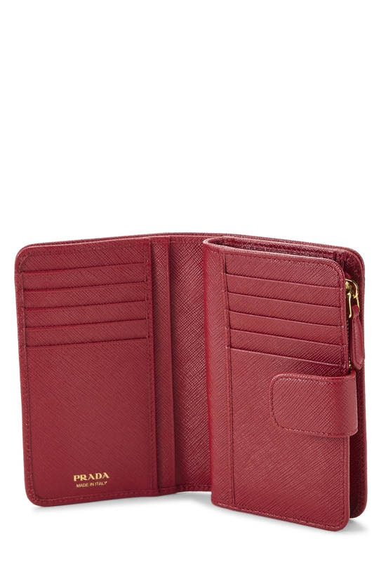 Pre-Owned Red Saffiano Zip Around Compact Wallet QNA3IG3RRB00I