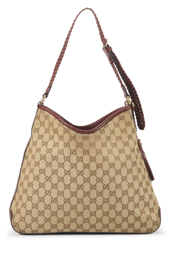 Brown Original GG Canvas Marrakech Hobo, , large image number 3