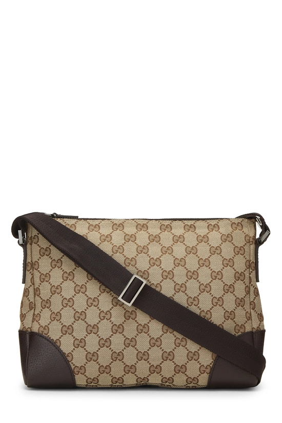 Brown Original GG Canvas Zip Messenger Bag, , large image number 3