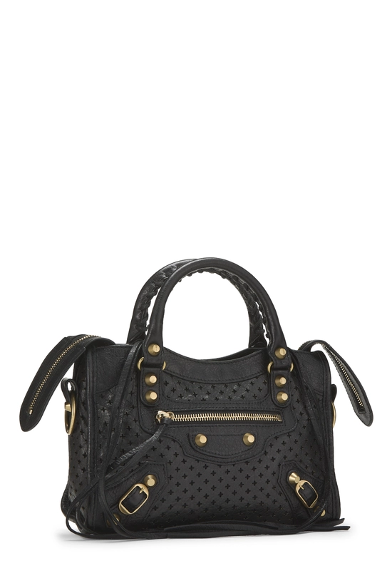 Black Perforated Calfskin Classic City Mini, , large image number 1