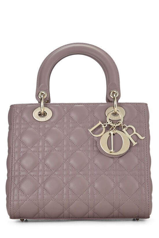 Purple Cannage Quilted Lambskin Lady Dior Medium, , large image number 0
