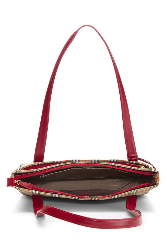 Red Haymarket Check Pocket Tote Medium, , large image number 5