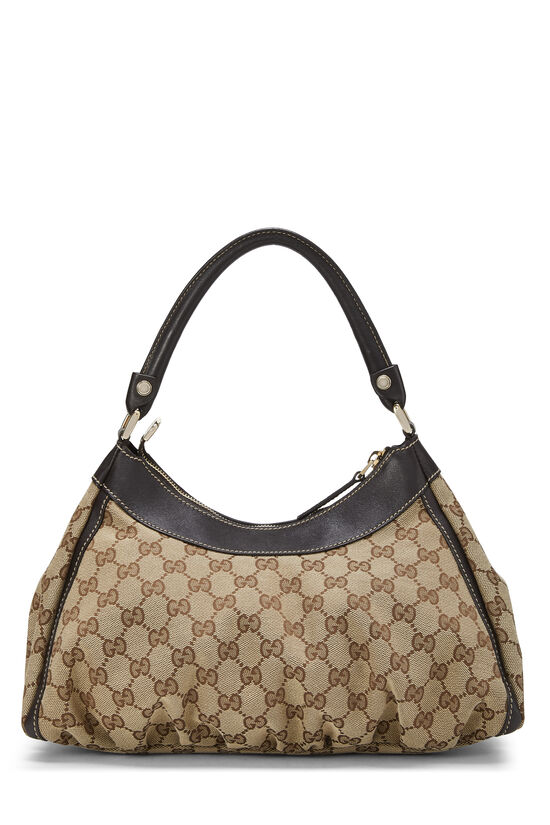 Gucci Brown Original GG Canvas D-Ring Abbey Shoulder Bag Small 