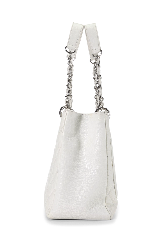 White Quilted Caviar Grand Shopping Tote (GST), , large image number 2