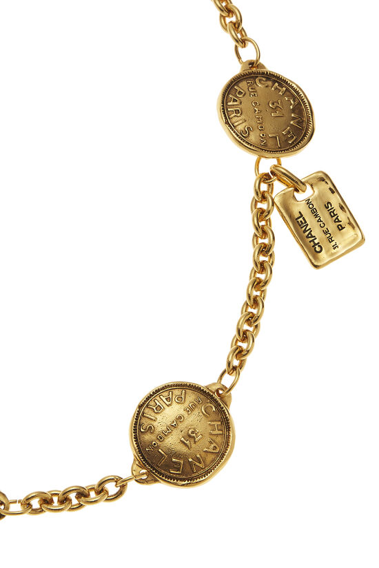 Chanel // Gold Chain 31 Rue Cambon Medallion Charm & Pendant Belt