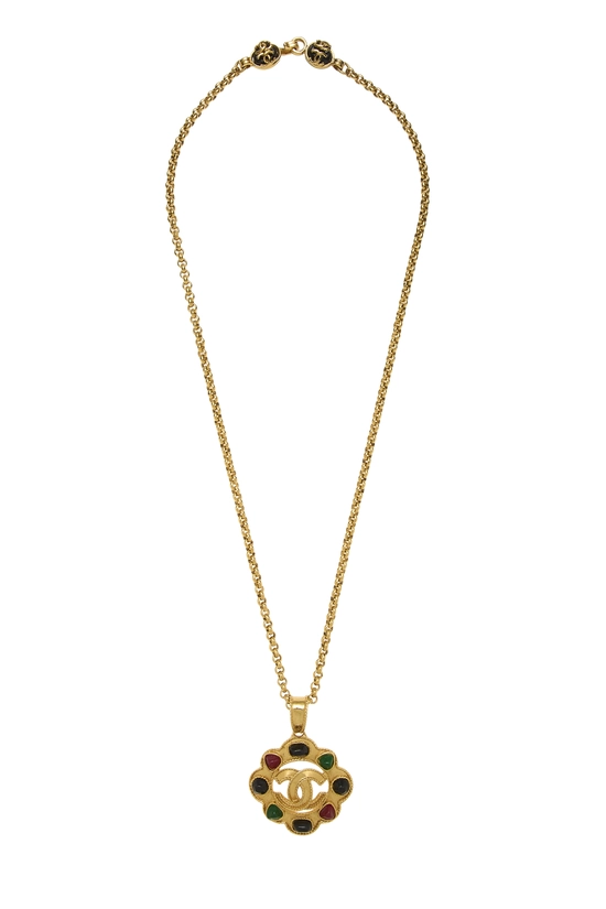 Gold Gripoix Stones Gold Necklace, , large image number 0
