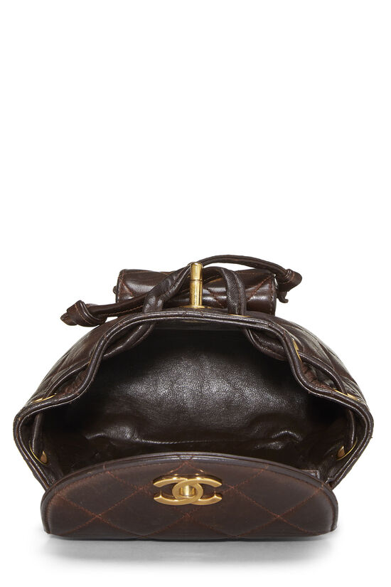 Brown Quilted Lambskin Classic Backpack Mini, , large image number 5