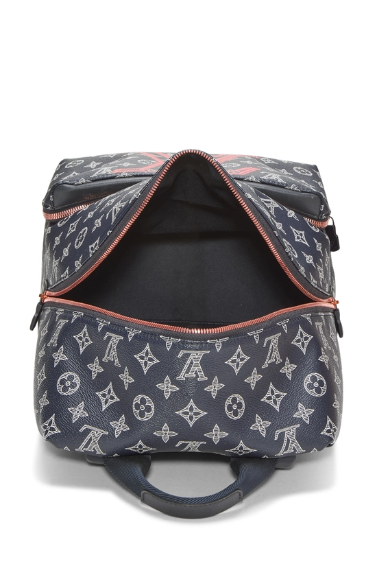 Navy Upside Down Monogram Canvas Apollo Backpack, , large image number 5