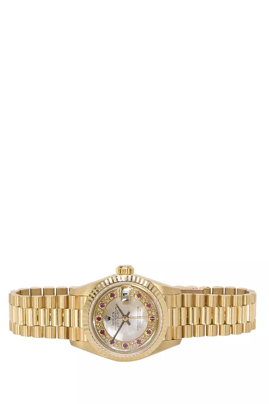 18K Yellow Gold Diamond & Ruby Datejust President 69178 26mm, , large image number 2