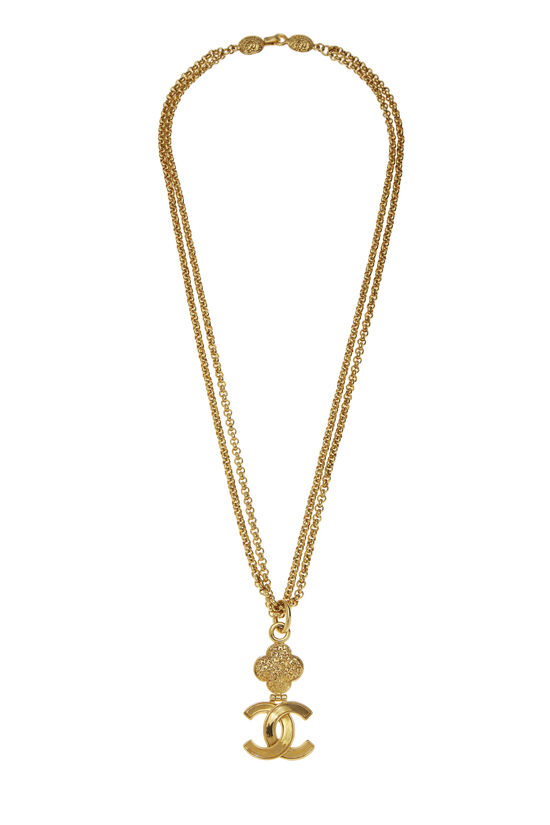 Gold Hinged 'CC' Necklace, , large image number 0