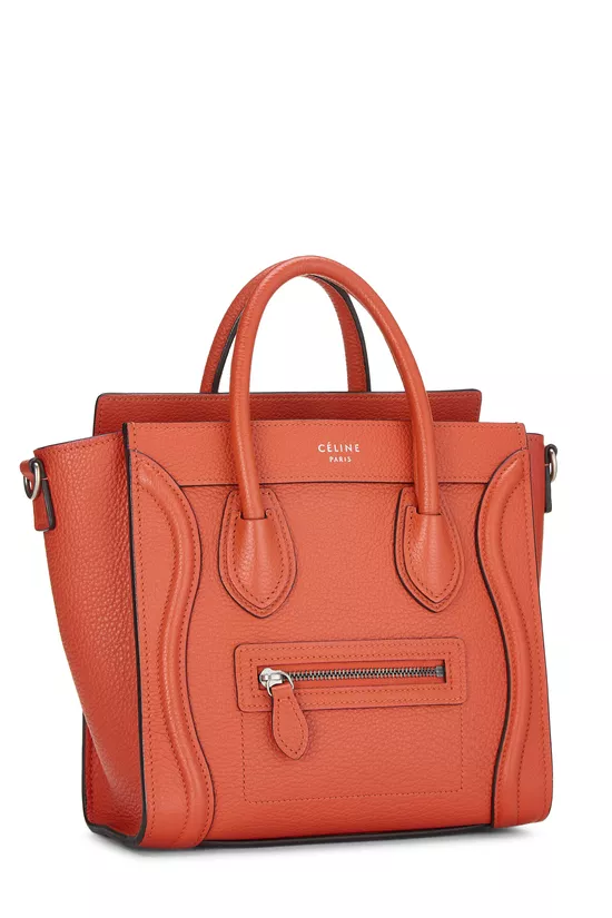 Orange Drummed Calfskin Luggage Nano, , large image number 1